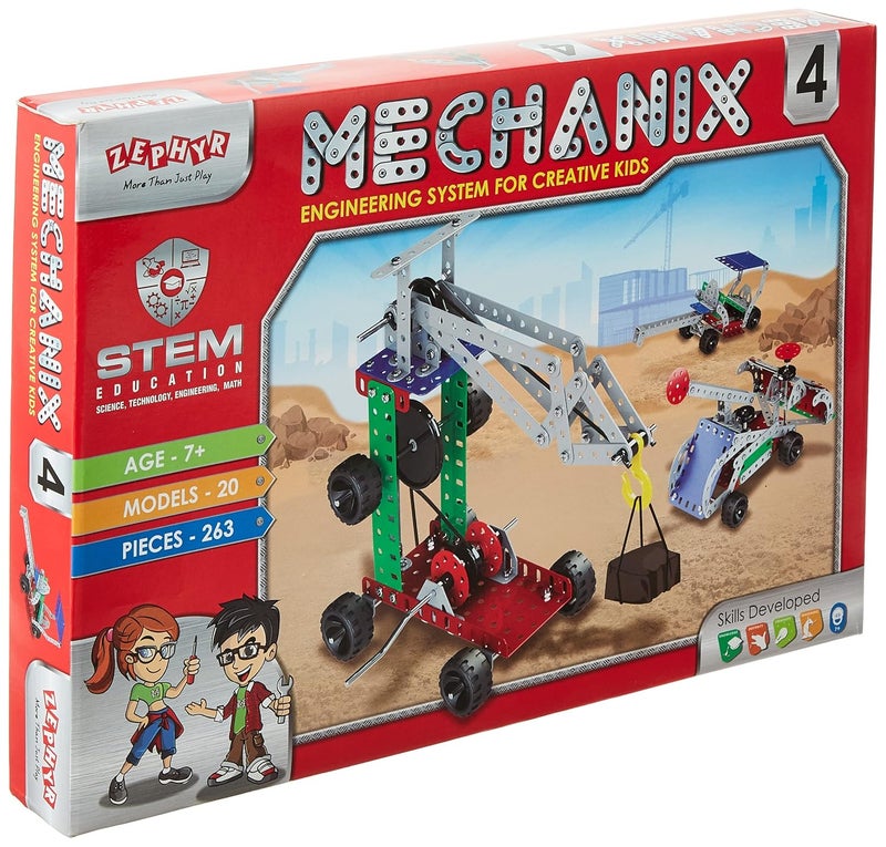 ZEPHYR Mechanix-4 DIY STEM Toy Building and Construction Set for Kids Age 7+ - Image 1